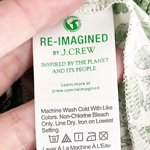 J. Crew Green & White Tiered Maxi Dress in Tossed Floral Print Women's Medium - Picture 7 of 9